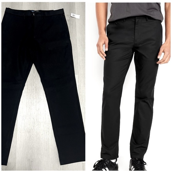 Old Navy Men’s 30x30 Black Jack Ultimate Slim Tech Chinos NWT Built in Flex - Picture 1 of 12